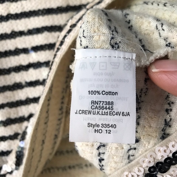 COPY - J crew sequin stripe tee size S C3 - Picture 3 of 5